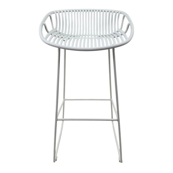 SILLA TIPO BAR BLANCA, METAL/PLAST 45X45X87CM