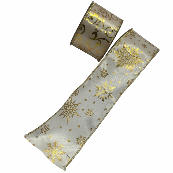 CINTA BLANCO CON DORADO T 6XCM