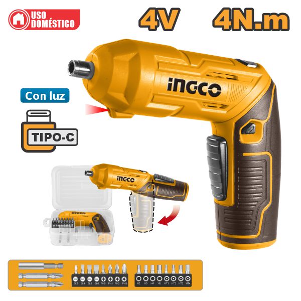 ATORNILLADOR INALÁMBRICO 1/4´´ 4V CON LUZ CSDLI0442