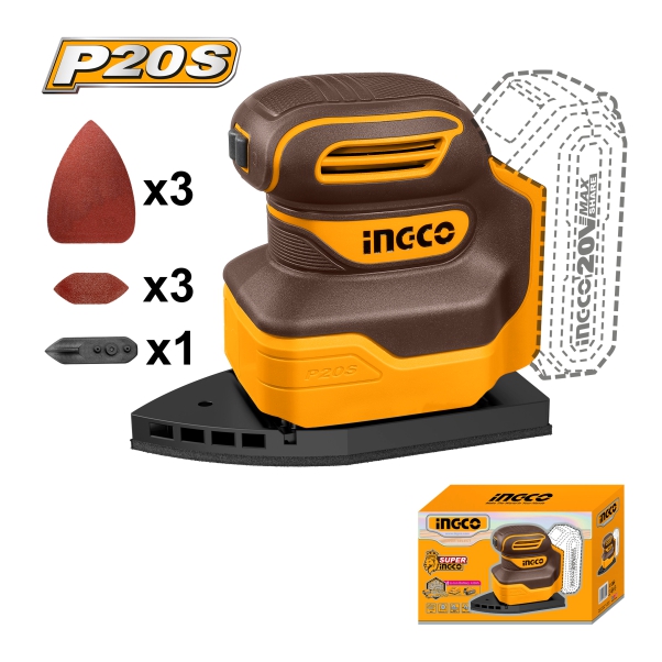 LIJADORA VIBR ESQUIN 20V S/BAT-CARG CPSLI2014