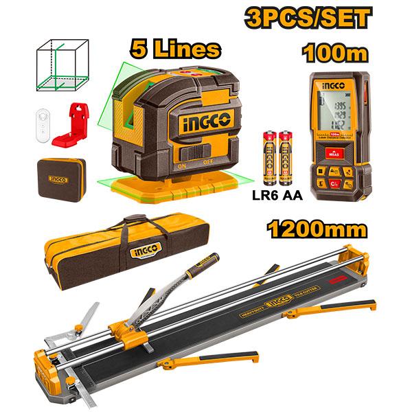 KIT 3 PIEZAS CORTADOR + NIVEL LASER + MEDIDOR COS251011